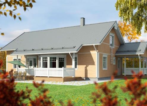 № 1214 Купить Проект дома Карелия 158-111. Закажите готовый проект № 1214 в Воронеже, цена 56880 руб.