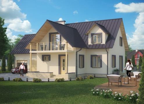 № 1641 Купить Проект дома Картузи 2. Закажите готовый проект № 1641 в Воронеже, цена 59278 руб.