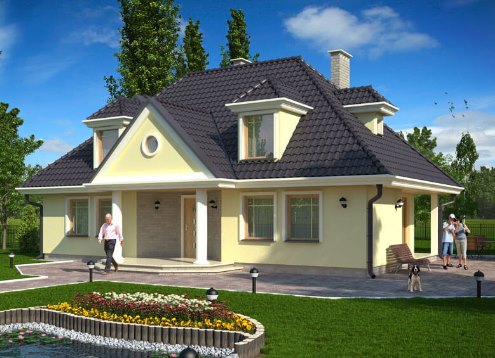 № 1845 Проект дома Липница. Закажите готовый проект № 1845 в Воронеже, цена 54144 руб.